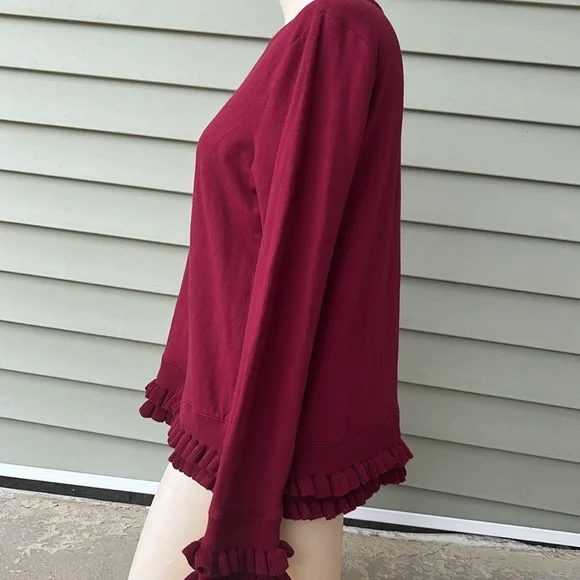 New crown & ivy cranberry long sleeve blouse - Picture 6 of 13
